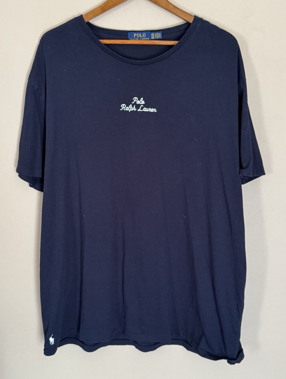 Polo Ralph Lauren Classic Fit Stitched Logo Pony T-Shirt Tee Blue XXL